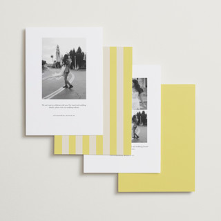This is a lemon save the date with standard by Kristie Kern called aesthetic printing on recycled smooth signature in standard