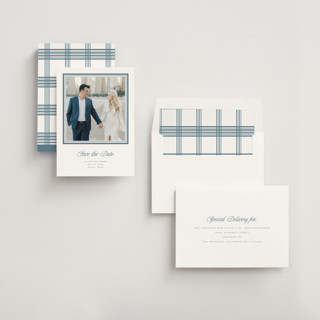 This is a winterberry save the date with standard by Blustery August called lauren printing on recycled smooth signature in standard