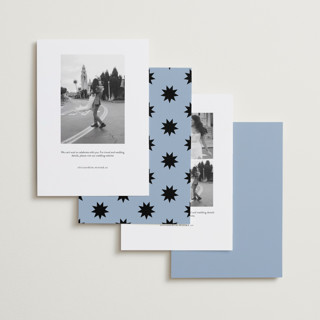 This is a sky save the date with standard by Blustery August called cheers printing on recycled smooth signature in standard