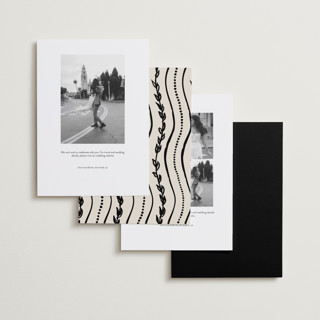 This is a pearl save the date with standard by Jelena Vuletic called inkwoven printing on recycled smooth signature in standard