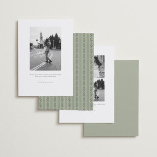 This is a leaf save the date with standard by Kate Ahn called court printing on recycled smooth signature in standard