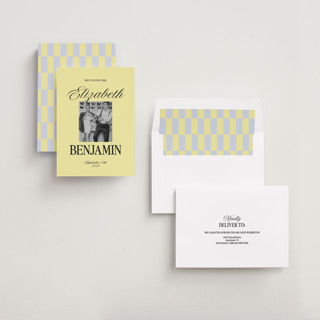 This is a butter save the date with standard by Helena Vitto called the eternal printing on recycled smooth signature in standard