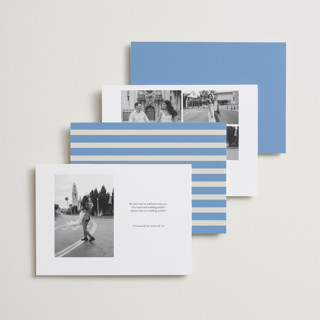 This is a sky save the date with standard by Jackie Crawford called modern border printing on recycled smooth signature in standard