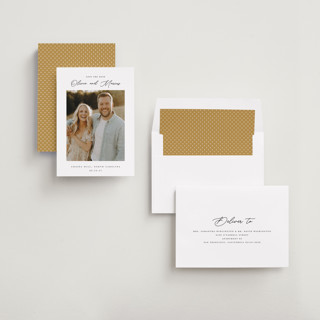 This is a cloud save the date with standard by That Girl Press called sweet notings printing on recycled smooth signature in standard