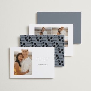 This is a smoke save the date with standard by Morgan Kendall called stamp printing on recycled smooth signature in standard
