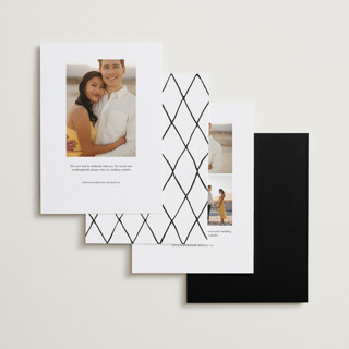 This is a cotton save the date with standard by Hooray Creative called adriana printing on recycled smooth signature in standard