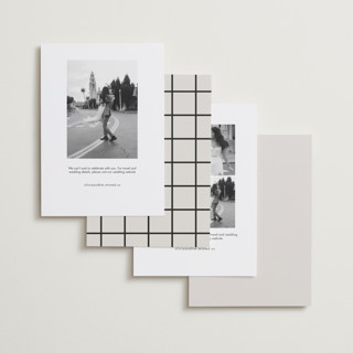 This is a cream save the date with standard by Baumbirdy called delicate date printing on recycled smooth signature in standard
