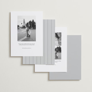 This is a pearl save the date with standard by Melanie Kosuge called side swept printing on recycled smooth signature in standard