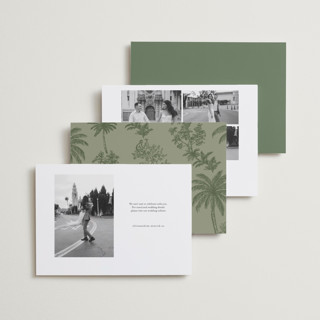 This is a jungle save the date with standard by Jenna Holcomb called tropicale printing on recycled smooth signature in standard