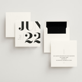 This is a cotton save the date with standard by kelli hall called calendrier printing on signature in square