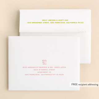 This is a key lime sweet sixteen birthday party invitations with foil pressed by Baumbirdy called wavy frame printing on strathmore in standard