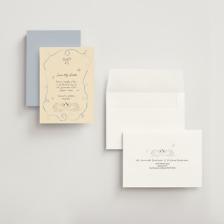 This is a dream save the date with standard by Helena Vitto called the swan printing on signature in grand
