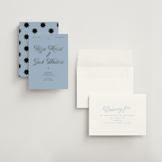 This is a sky save the date with standard by Blustery August called cheers printing on signature in grand