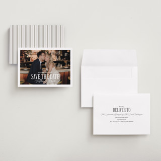 This is a milan save the date with standard by chocomocacino called kroštule printing on recycled smooth signature in grand