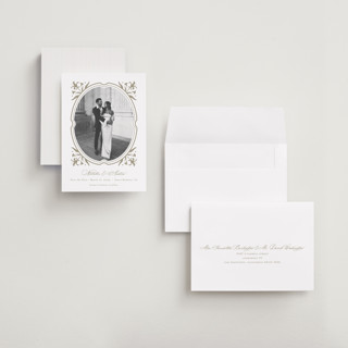 This is a paris rain save the date with standard by Jennifer Postorino called calia printing on recycled smooth signature in grand