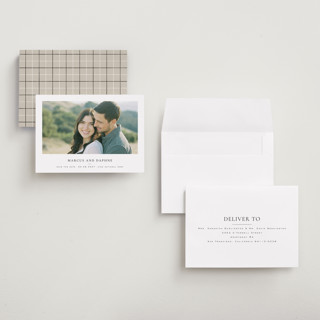 This is a ink save the date with standard by Wildfield Paper Co called daisies printing on recycled smooth signature in grand