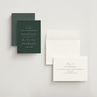 This is a evergreen save the date with standard by Sarah Brown called mountainview printing on signature in grand