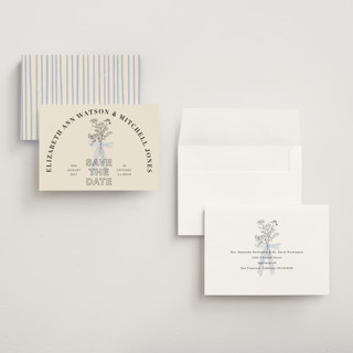 This is a daisy save the date with standard by Baumbirdy called sealed printing on signature in grand