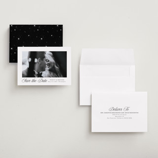 This is a tux save the date with standard by Susan Asbill called classically printing on recycled smooth signature in grand