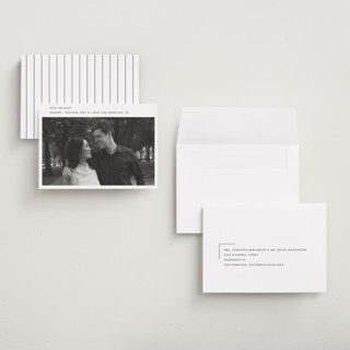 This is a fog save the date with standard by Sumak Studio called simple printing on recycled smooth signature in grand