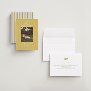 This is a summer citrus save the date with standard by Vera Lim called the gallery printing on recycled smooth signature in grand