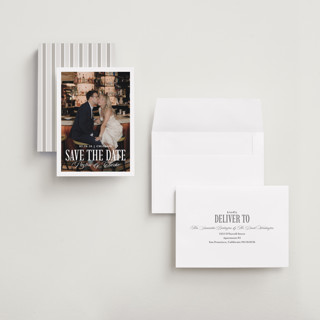 This is a milan save the date with standard by chocomocacino called kroštule printing on recycled smooth signature in grand