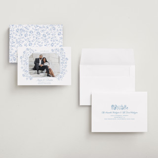 This is a sky save the date with standard by Robert and Stella called framed florals printing on recycled smooth signature in grand