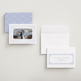 This is a something blue save the date with standard by Erin L. Wilson called tillie printing on recycled smooth signature in grand