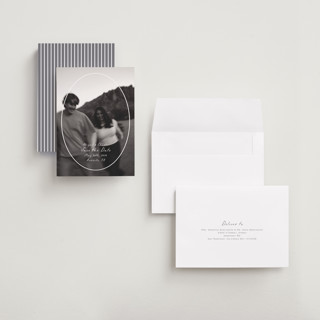 This is a parchment save the date with standard by Nicole Walsh called oval frame printing on recycled smooth signature in grand