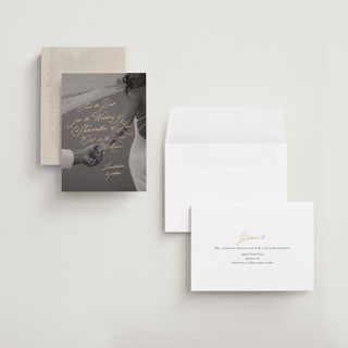This is a wheat save the date with standard by AK Graphics called twirl printing on recycled smooth signature in grand
