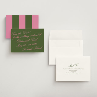 This is a moss save the date with standard by Megan Davis called kiawah printing on signature in grand