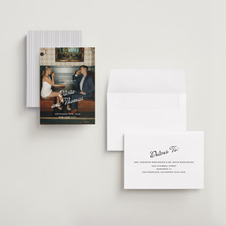 This is a sugar save the date with standard by Paper Raven Co. called manhattan printing on recycled smooth signature in grand