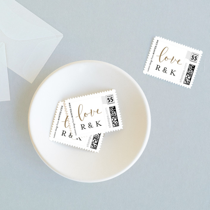 Forever Love Wedding Stamps by Paper Dahlia Minted