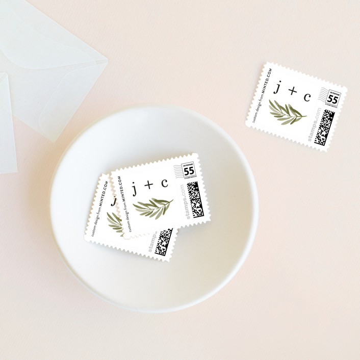 Olive Branch Wedding Stamps by Wildfield Paper Co. Minted