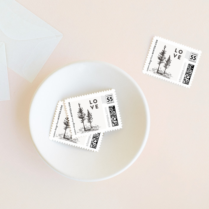 Mountains Wedding Stamps by Anastasia Makarova Minted