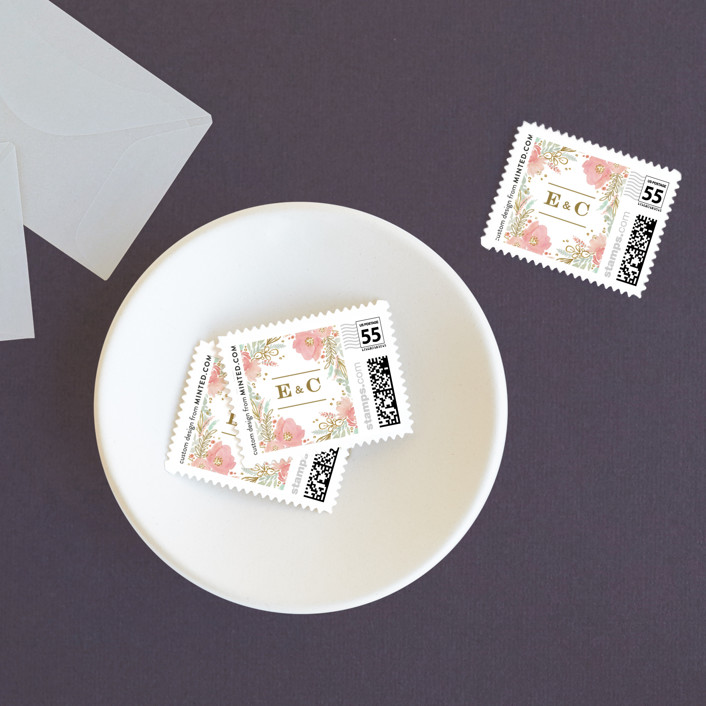 Floral Wedding Stamps by Kristen Smith Minted