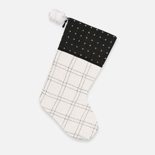 This is a white holiday decorations by Anchal called embroidered monochromatic holiday stocking - bone in standard
