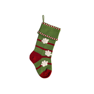 This is a green holiday decorations by Melange Collection called paw print stocking - green in standard