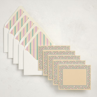 This is a peony stationery set by Creo Study called floral block print (set of 10) in standard