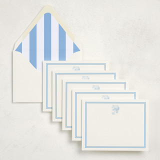 This is a sky stationery set by Megan Davis called hydrangea hello (set of 10) in standard