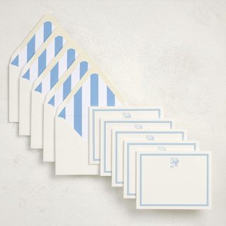 This is a sky stationery set by Megan Davis called hydrangea hello (set of 10) in standard