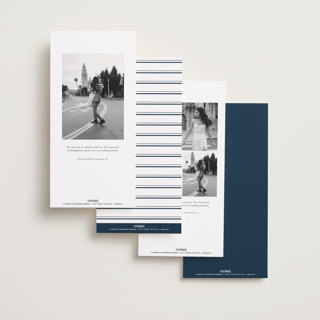 This is a navy save the date with standard by Stacey Meacham called elegant frame printing on recycled smooth signature in tall