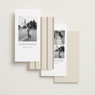 This is a champagne save the date with standard by Cleghorn Creative called vintage vibe printing on recycled smooth signature in tall
