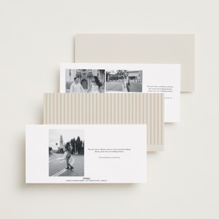 This is a dove save the date with standard by Olivia Kanaley Inman called parker printing on recycled smooth signature in tall