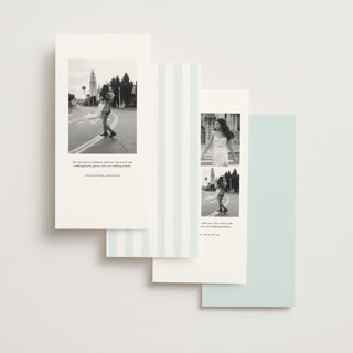 This is a ocean save the date with standard by Sara Hicks Malone called awning stripe printing on signature in tall