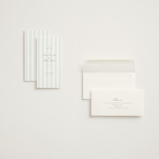 This is a ocean save the date with standard by Sara Hicks Malone called awning stripe printing on signature in tall