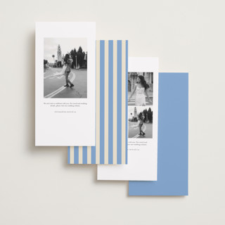 This is a powder save the date with standard by Creo Study called patterned florals printing on recycled smooth signature in tall