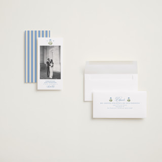 This is a powder save the date with standard by Creo Study called patterned florals printing on recycled smooth signature in tall