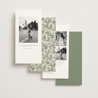 This is a jungle save the date with standard by Jenna Holcomb called vintage tropics printing on recycled smooth signature in tall