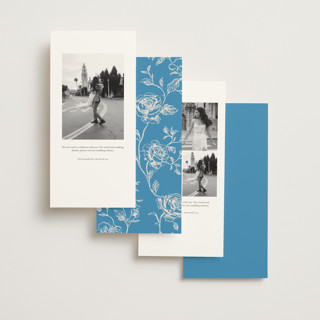 This is a cerulean save the date with standard by Kristie Kern called the emma printing on recycled smooth signature in tall